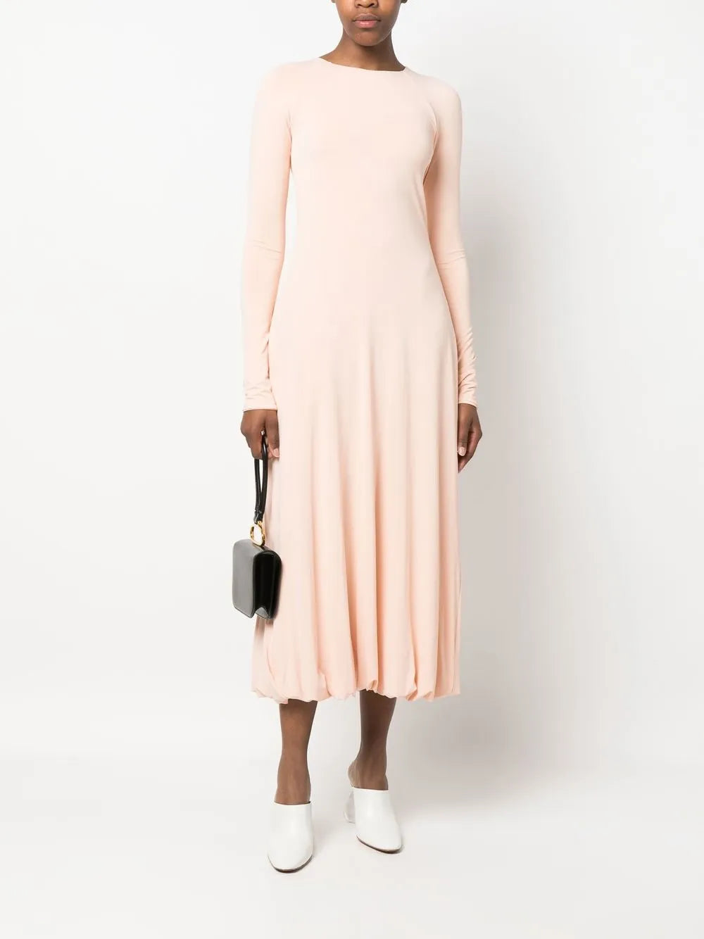Long-Sleeved Flared Dress