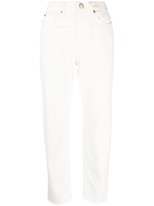 Embroidered-Logo Straight-Leg Denim Trousers