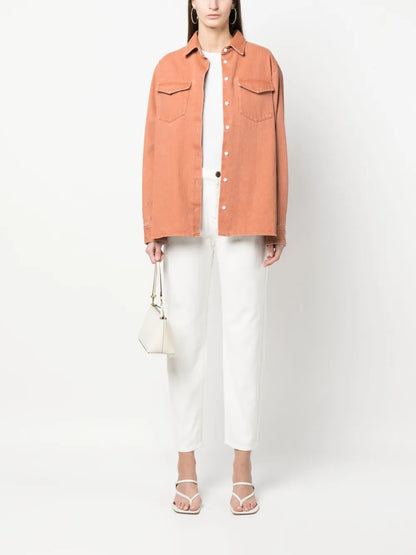 Embroidered-Logo Straight-Leg Denim Trousers