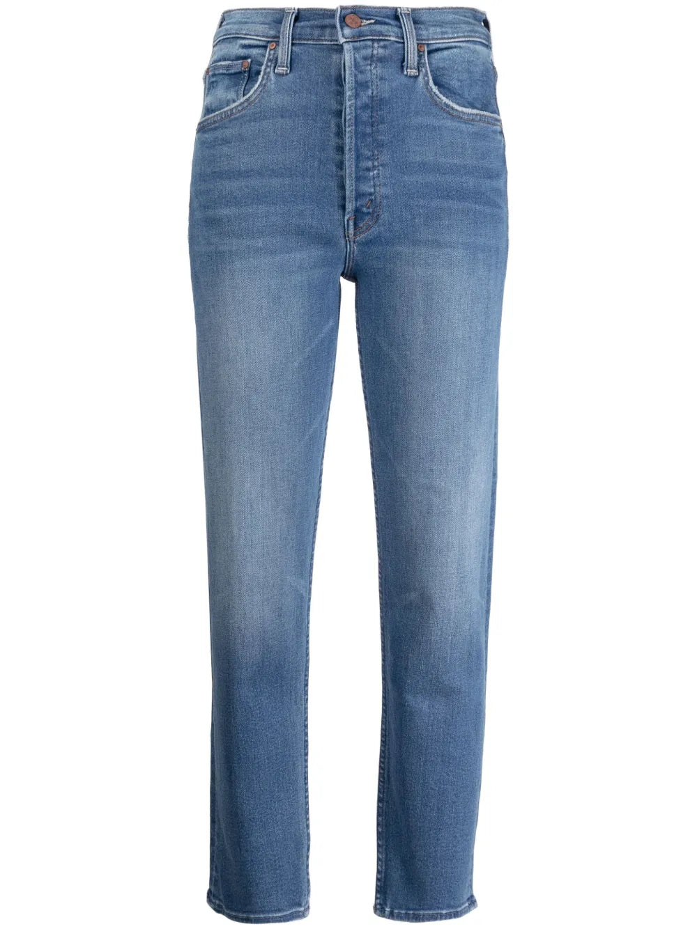 Front-Fastening Cropped Jeans