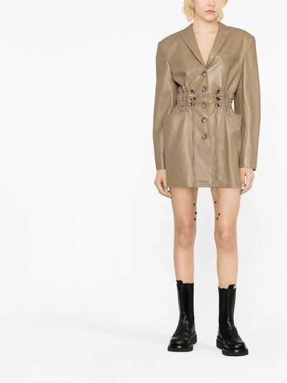 Irbid Leather Blazer Dress