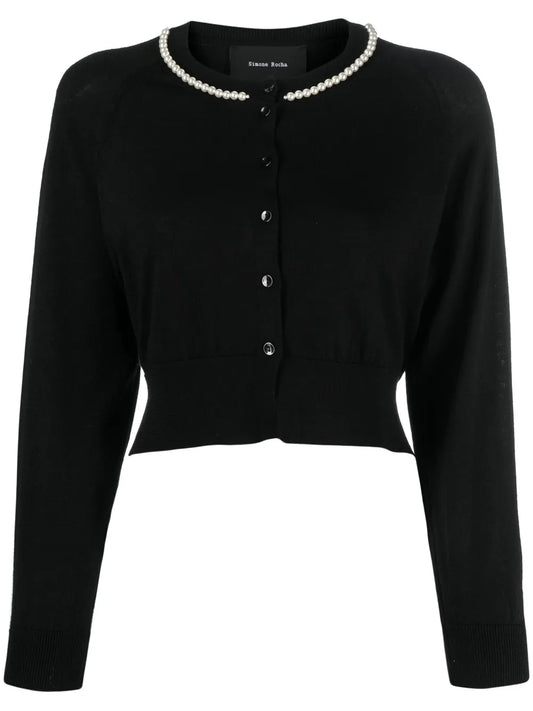 Pearl-Embellished Cardigan