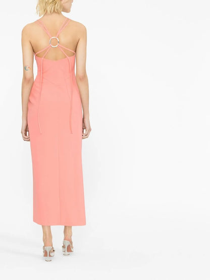 Fujiko Double-Strap Asymmetric Midi Dress