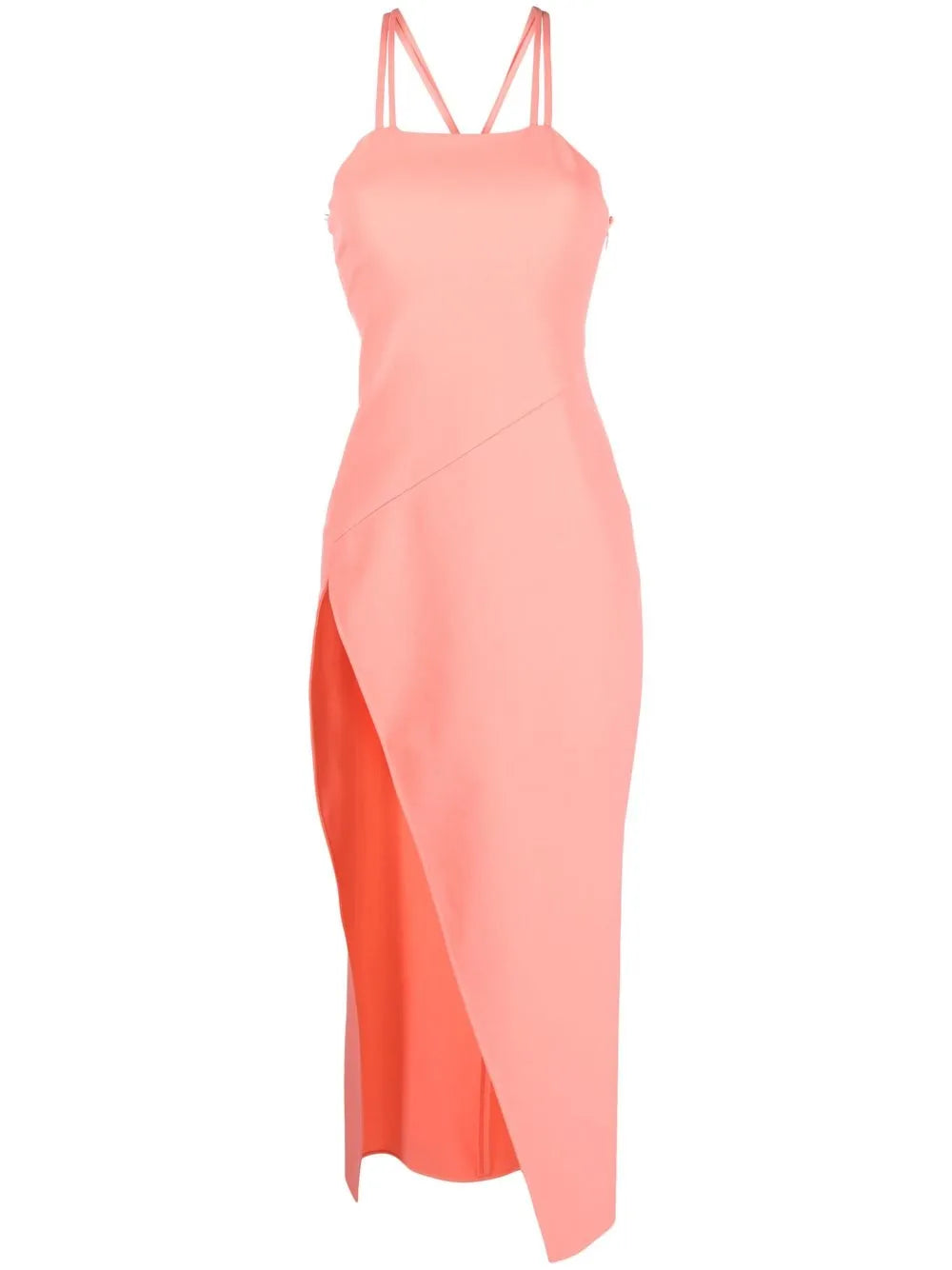 Fujiko Double-Strap Asymmetric Midi Dress