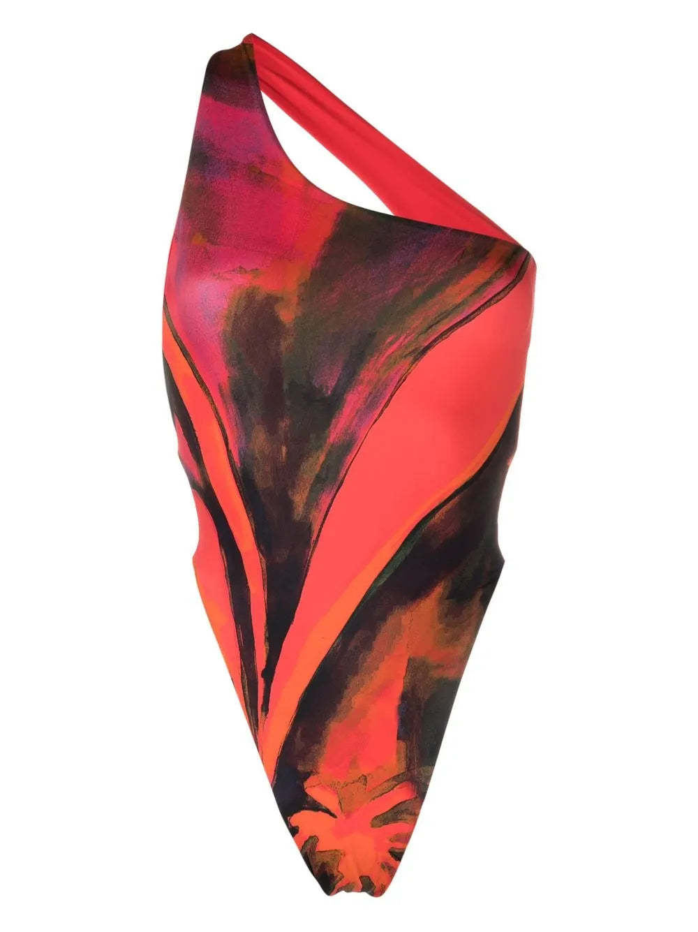 Plunge Queen'S Gambit-Print Swimsuit