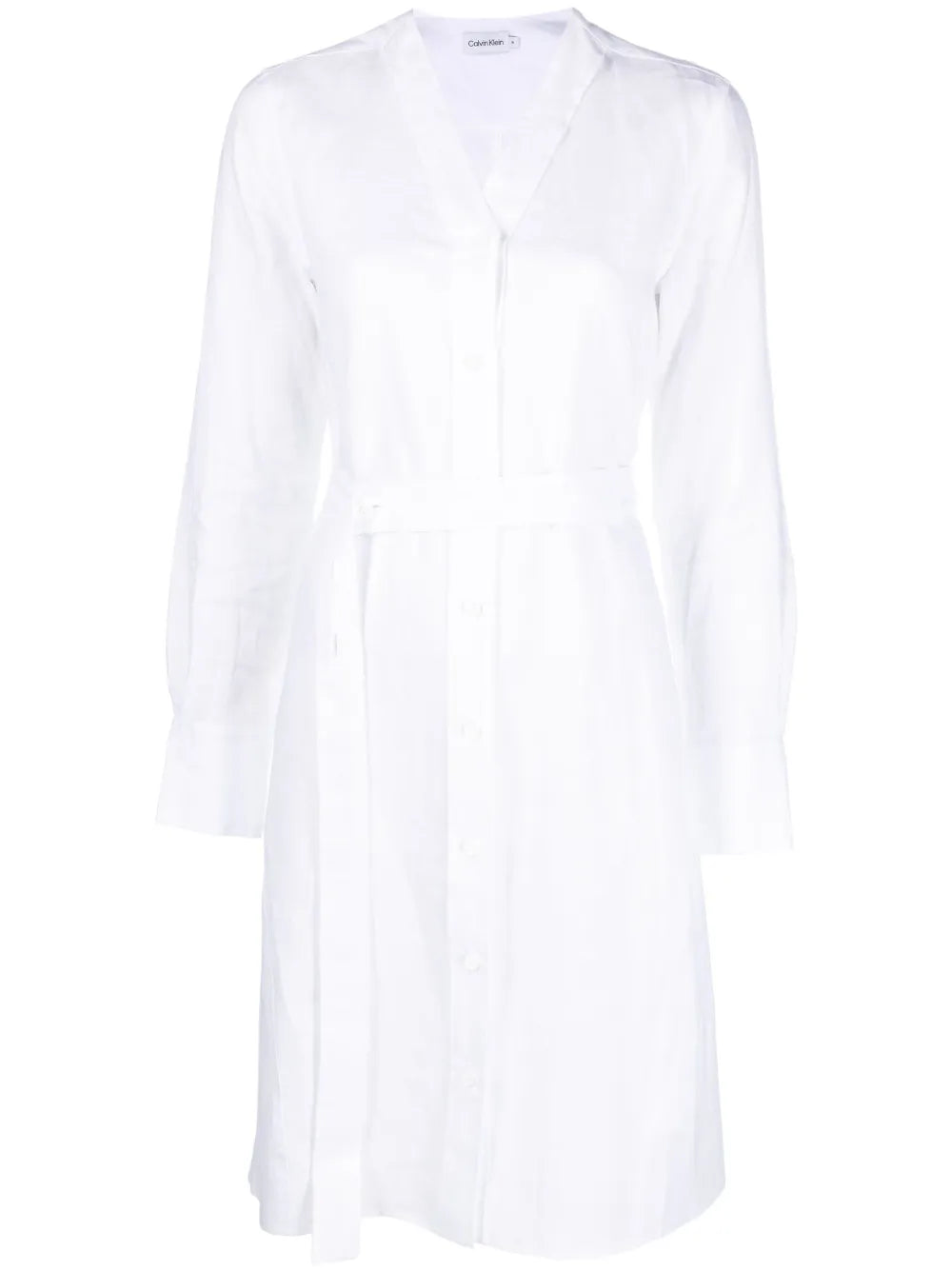 Long-Sleeve Belted Dress