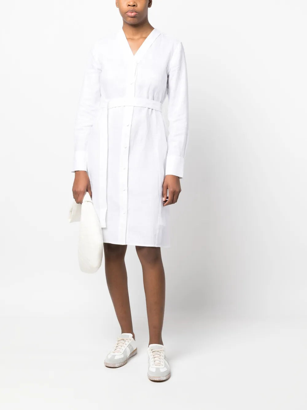 Long-Sleeve Belted Dress