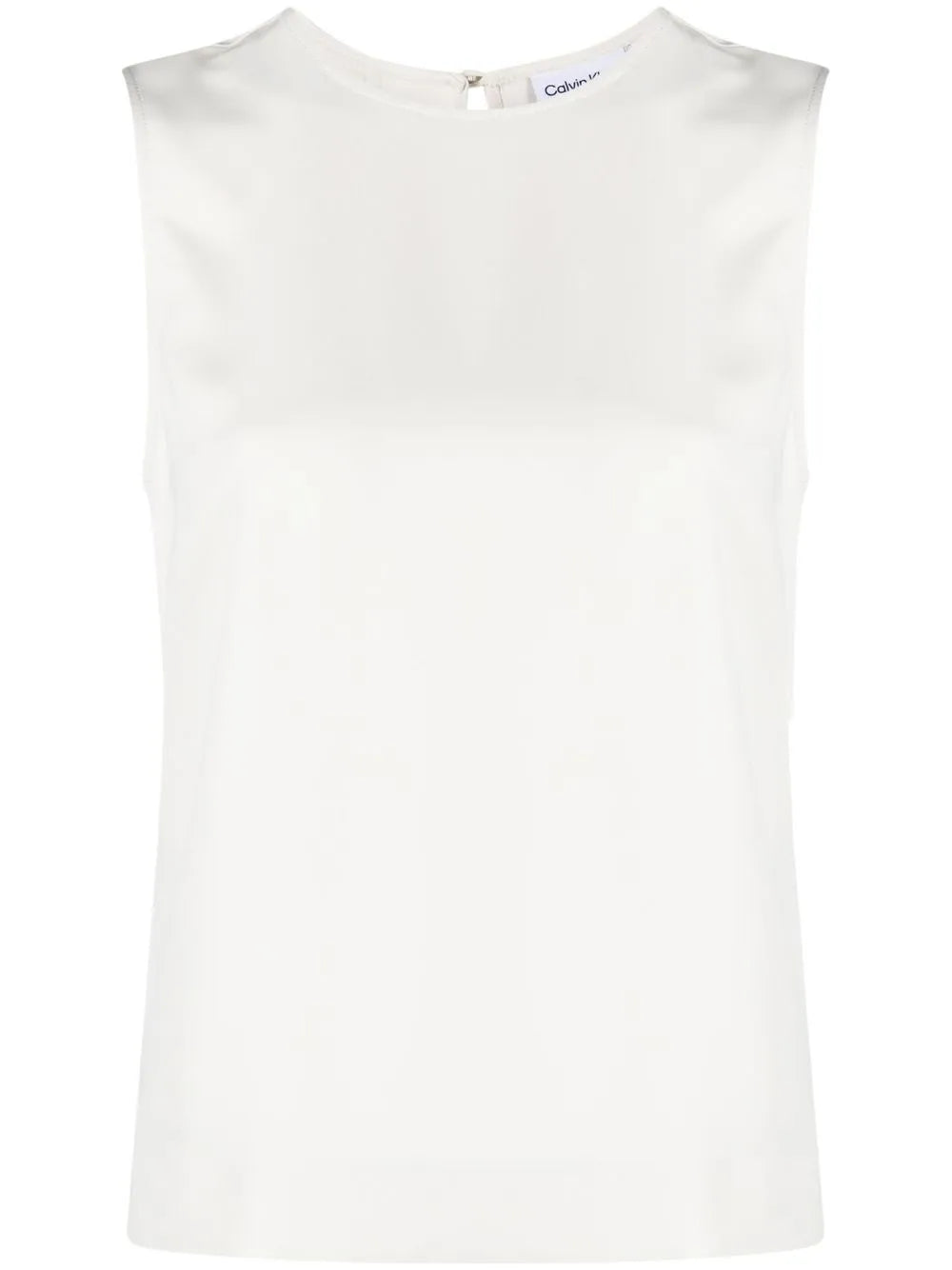 Sleeveless Crew-Neck Blouse