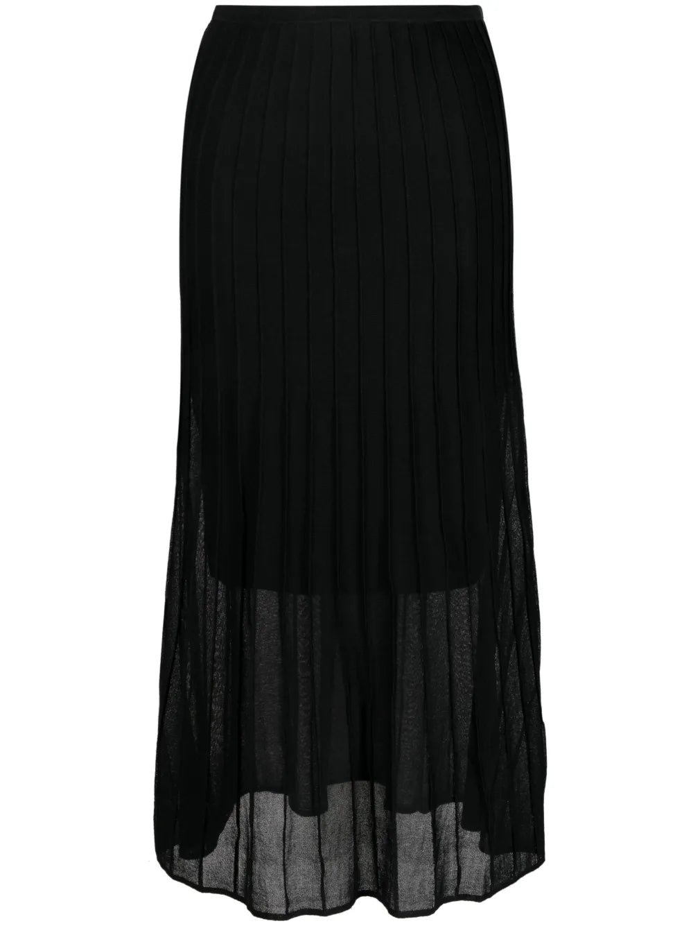 Semi-Sheer Construction Pleated Skirt