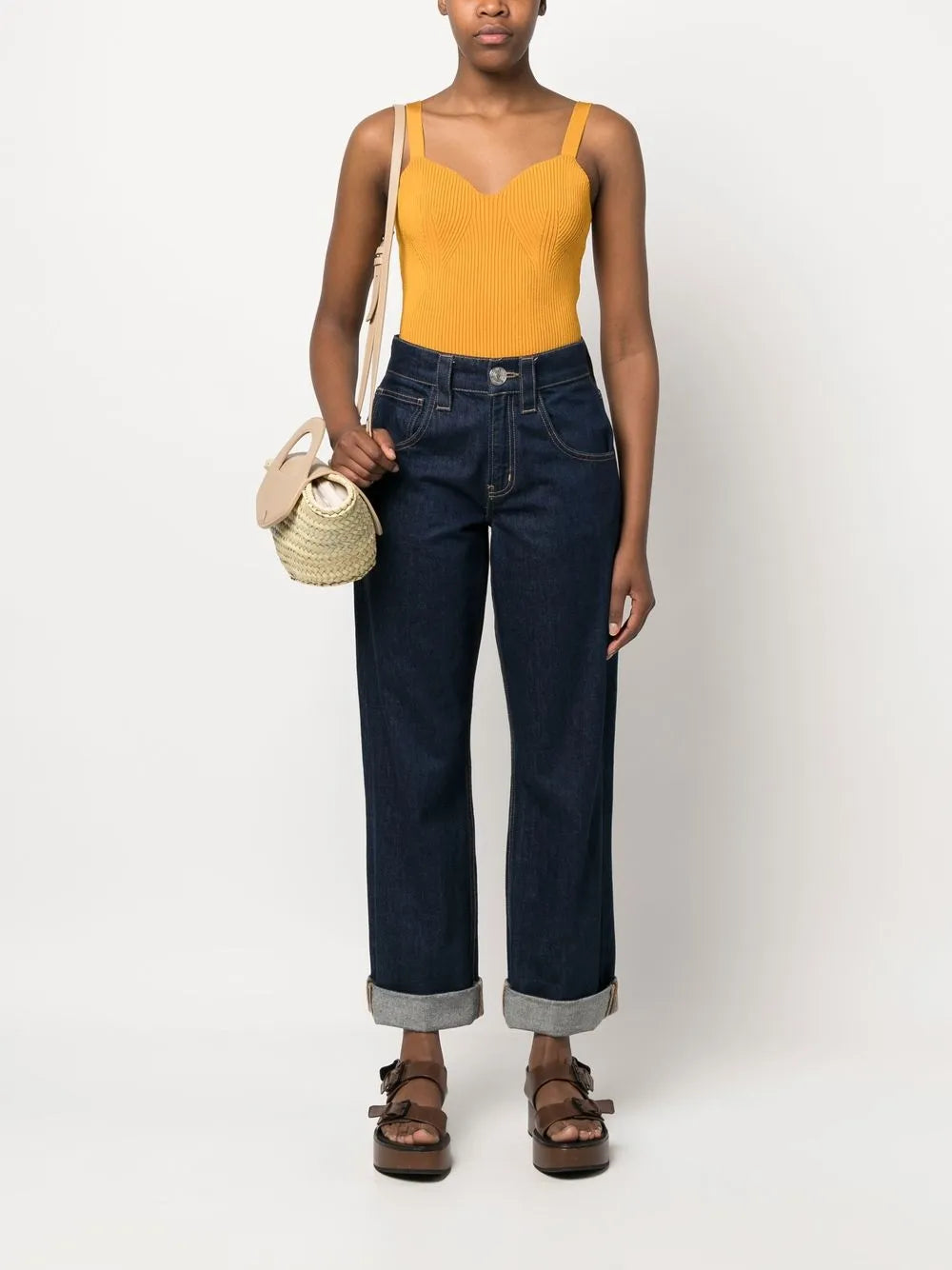 Ribbed-Knit Bralette Top