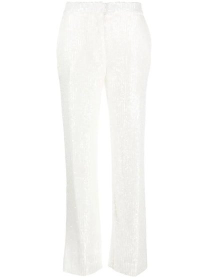 Sequin-Embellished Flared Trousers