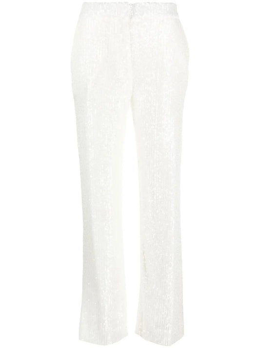Sequin-Embellished Flared Trousers