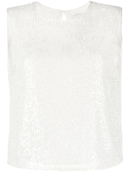 Open-Back Sequin-Embellished Tank Top