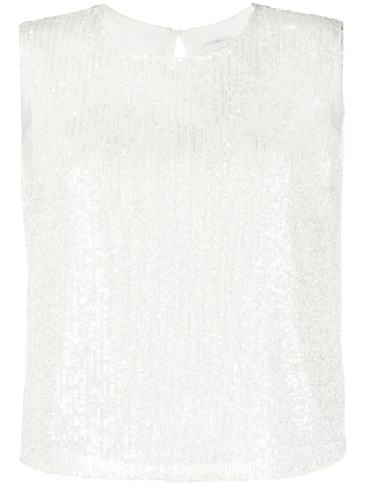 Open-Back Sequin-Embellished Tank Top
