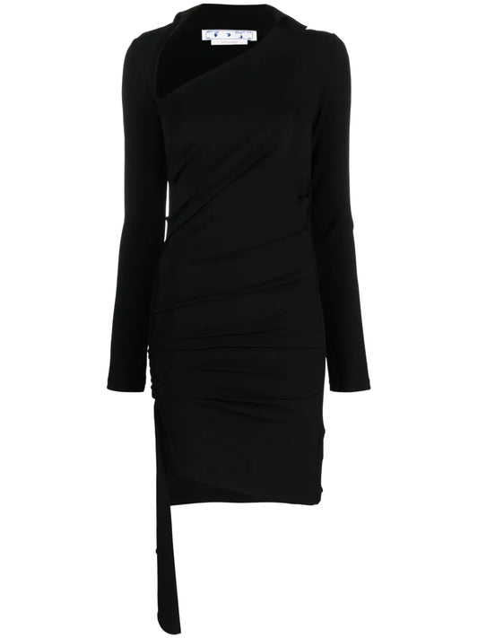 Asymmetric Ruched Minidress