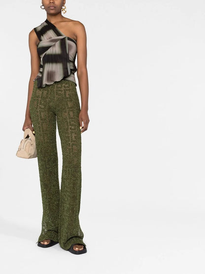 Logo-Print High Waist Trousers