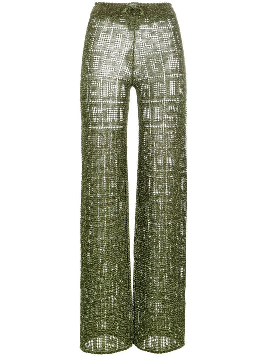 Logo-Print High Waist Trousers