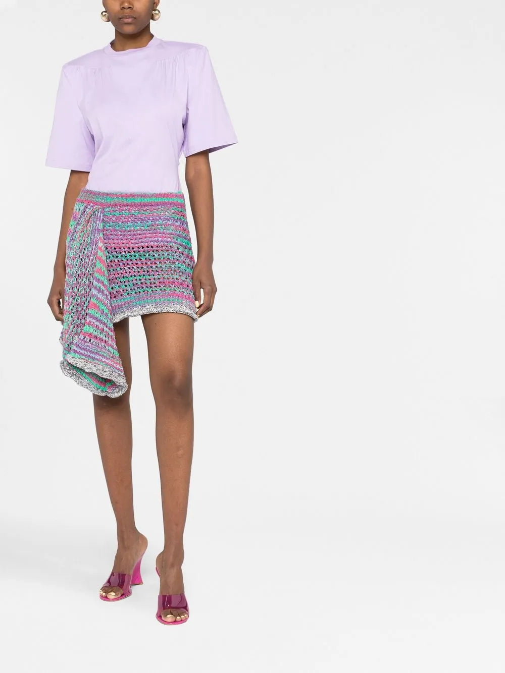Woven Asymmetric Miniskirt