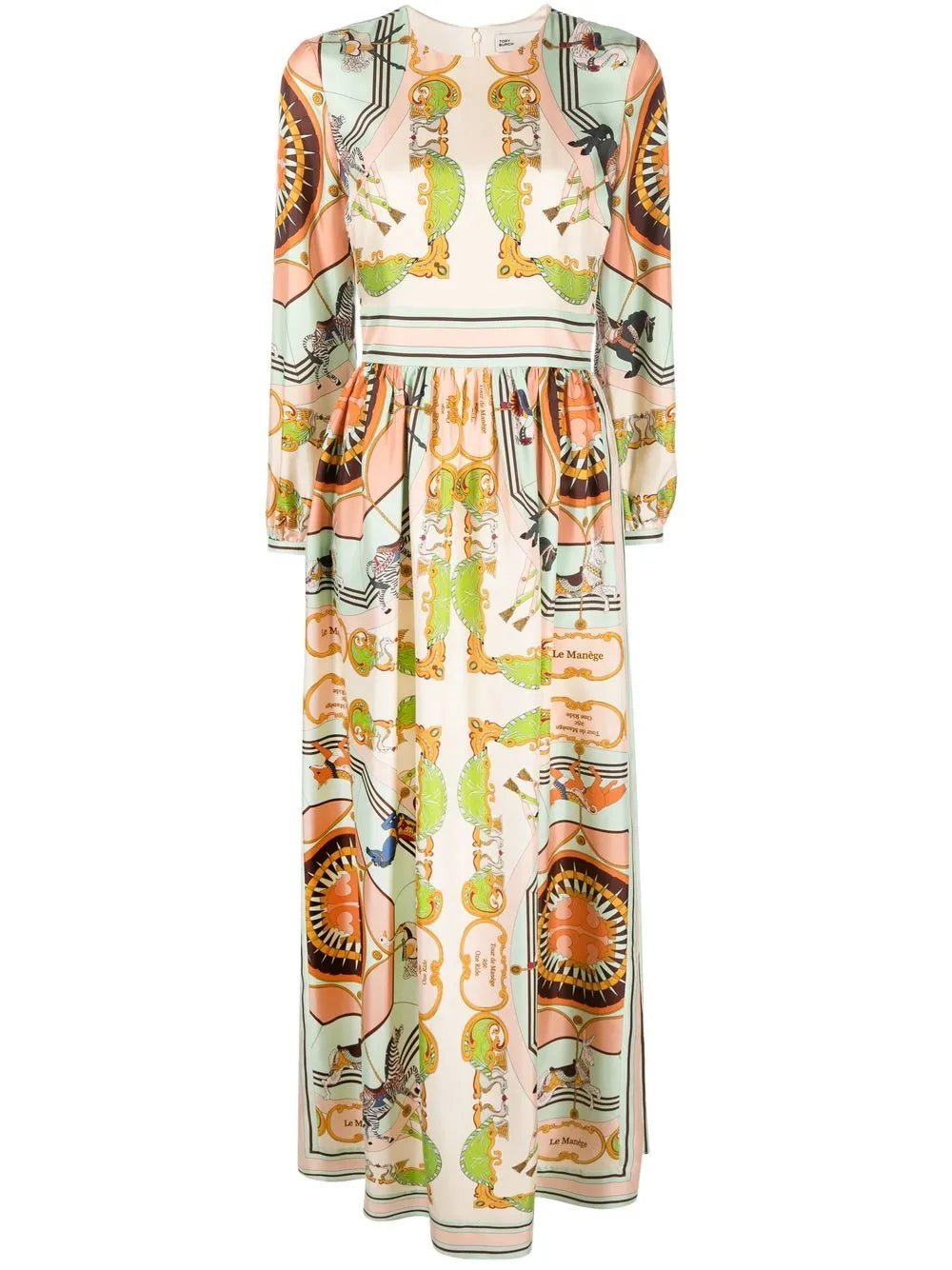 Baroque-Print Silk Dress