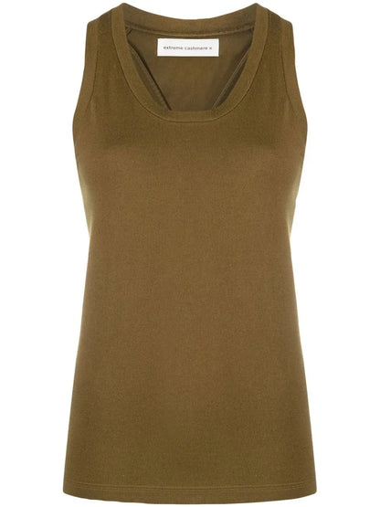 Sleeveless Cotton-Blend Knitted Top
