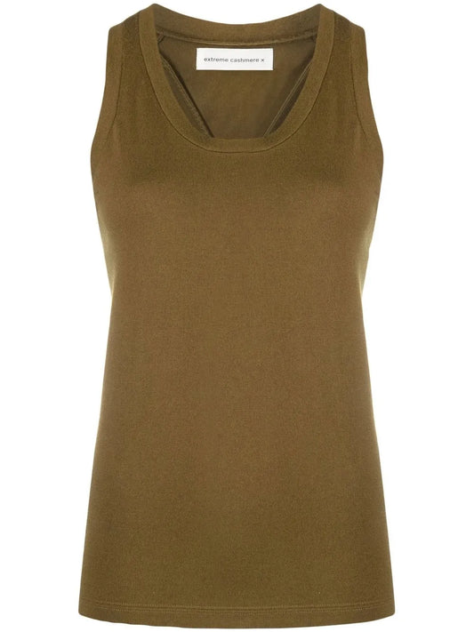 Sleeveless Cotton-Blend Knitted Top