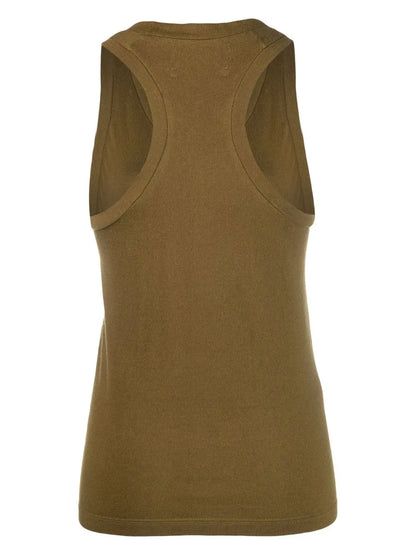 Sleeveless Cotton-Blend Knitted Top