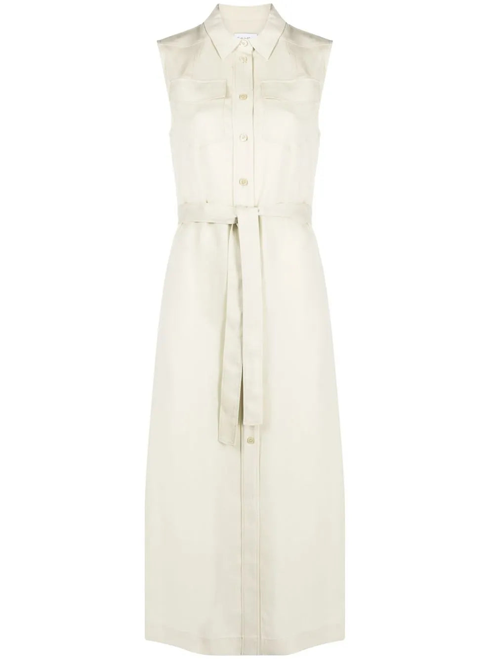 Belted Sleeveless Shirt Dress