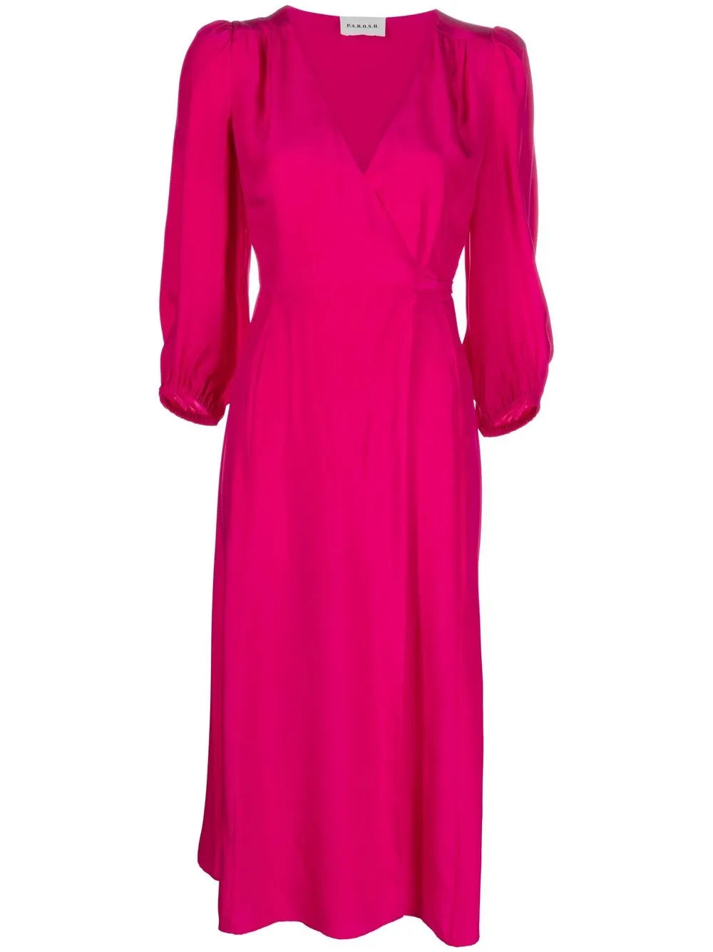 Wraparound Silk Midi Dress