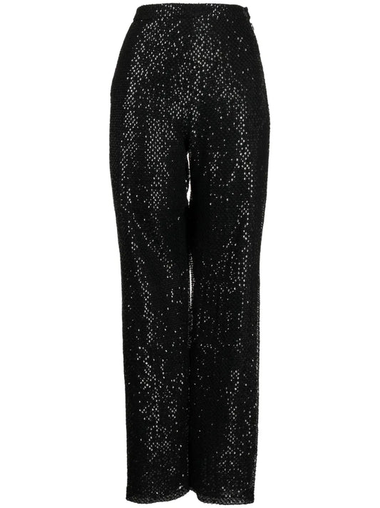 Sequined Straight-Leg Trousers
