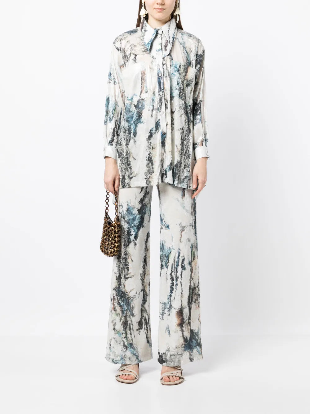 Sequin Asymmetrical Shirt