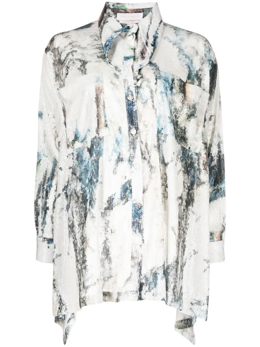 Sequin Asymmetrical Shirt