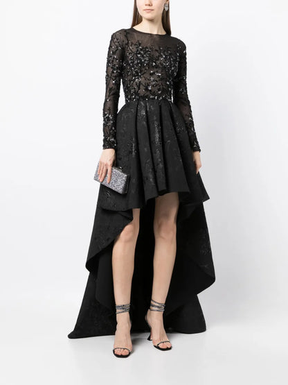Brocade Beaded Dress