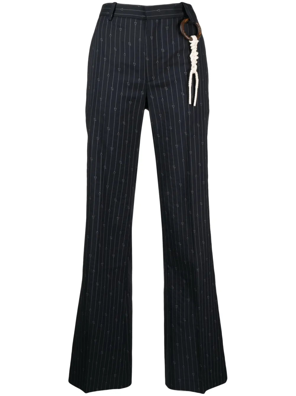 Pinstripe Straight-Leg Trousers