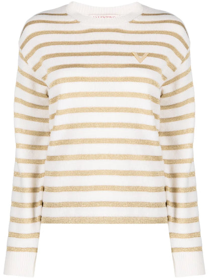 Striped Logo-Plaque Jumper