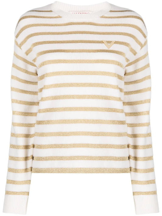 Striped Logo-Plaque Jumper