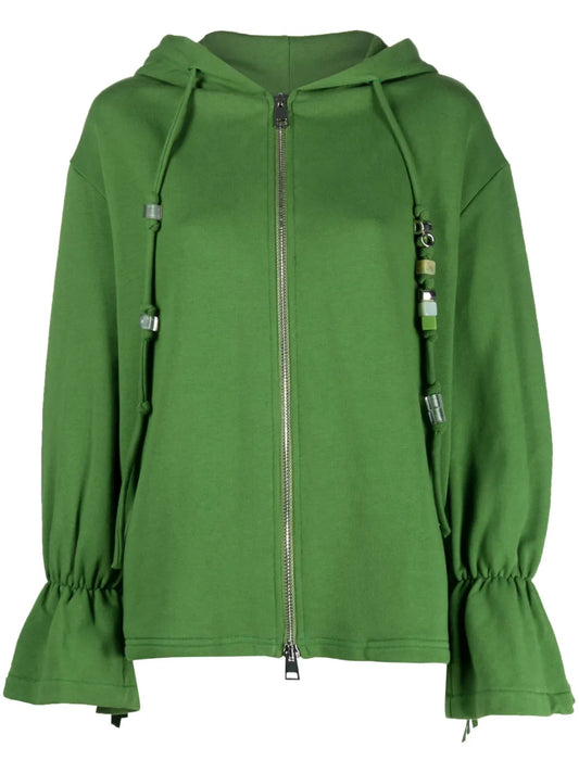 Fringe-Detail Cotton Hoodie