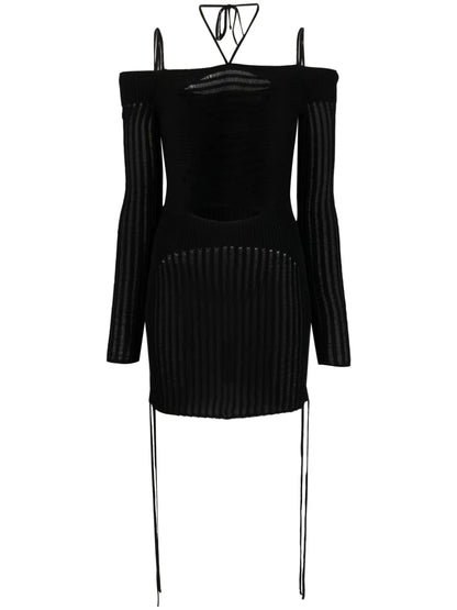 Ribbed-Knit Mini Dress