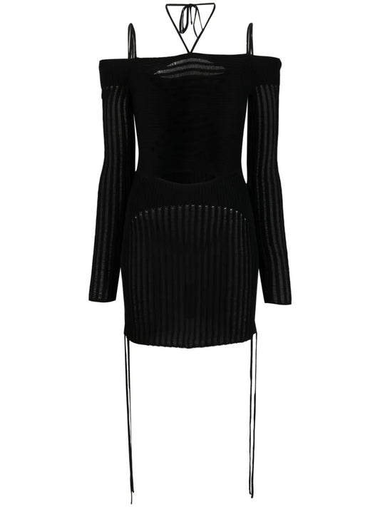 Ribbed-Knit Mini Dress