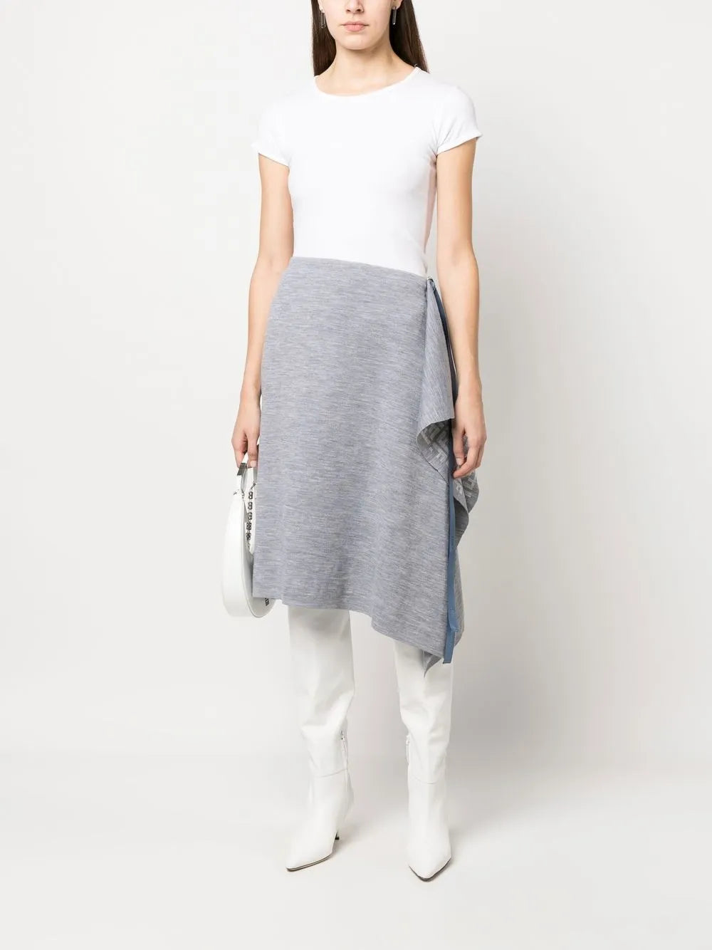 Asymmetric Knitted Wrap Skirt