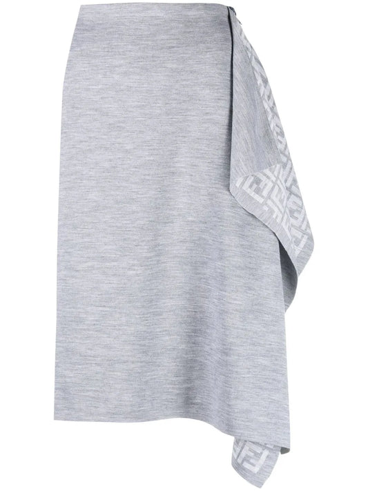 Asymmetric Knitted Wrap Skirt