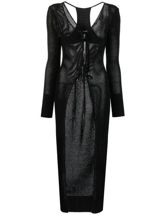 Semi-Sheer Racerback Knitted Cardigan