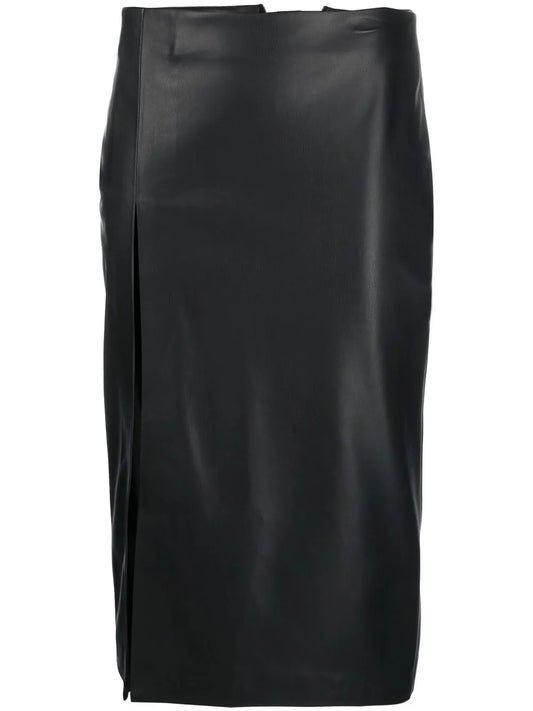 Front Slit-Detail Midi Skirt