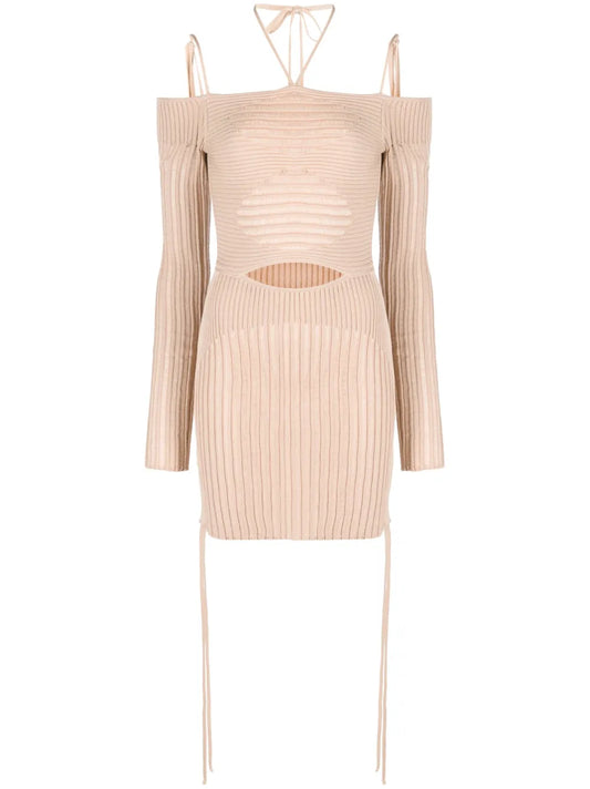 Ribbed-Knit Mini Dress