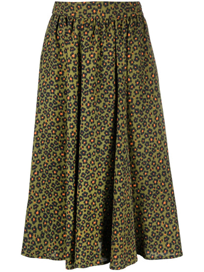 Floral-Print Midi Skirt
