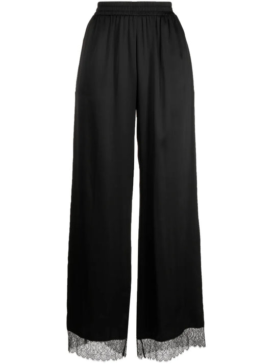 Elasticated-Waistband Silk Trousers