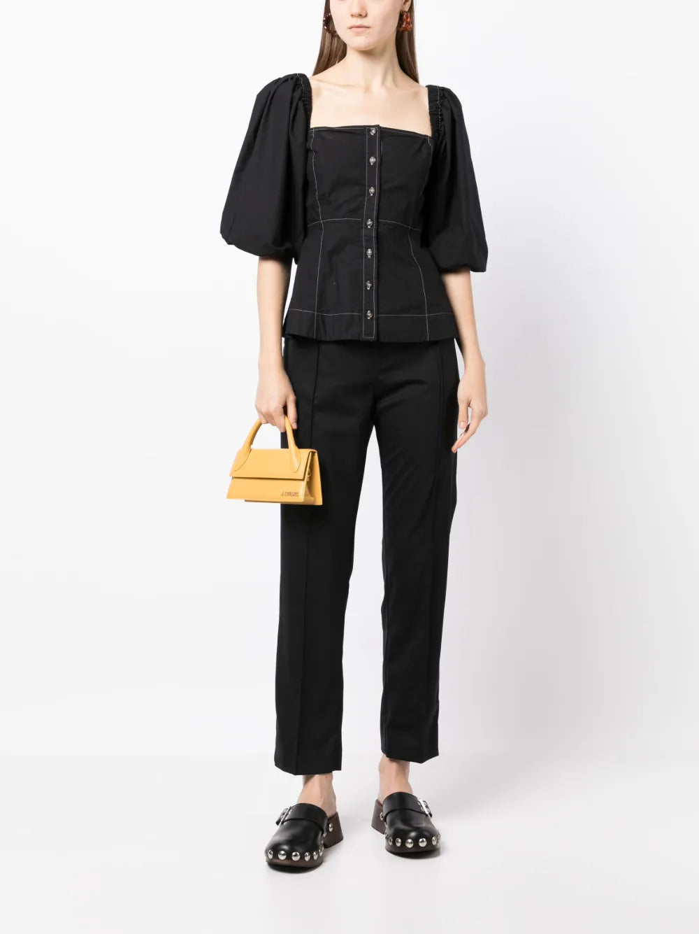 Elastic-Waist Wool Trousers