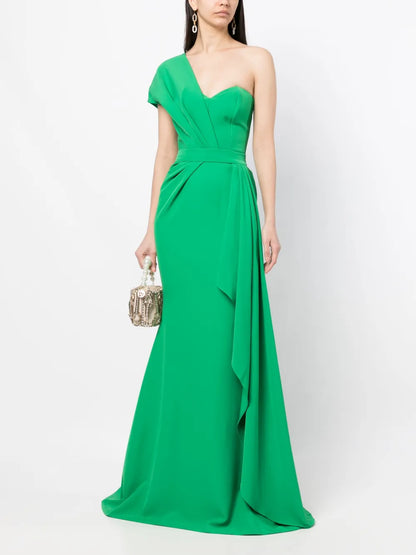 One-Shoulder Gathered Dress