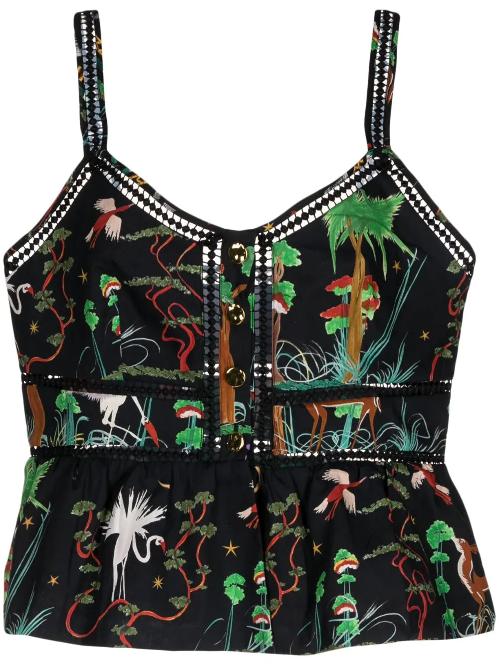 Graphic-Print Sleeveless Top