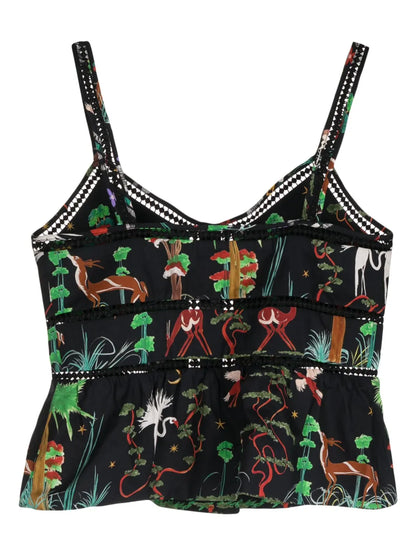 Graphic-Print Sleeveless Top