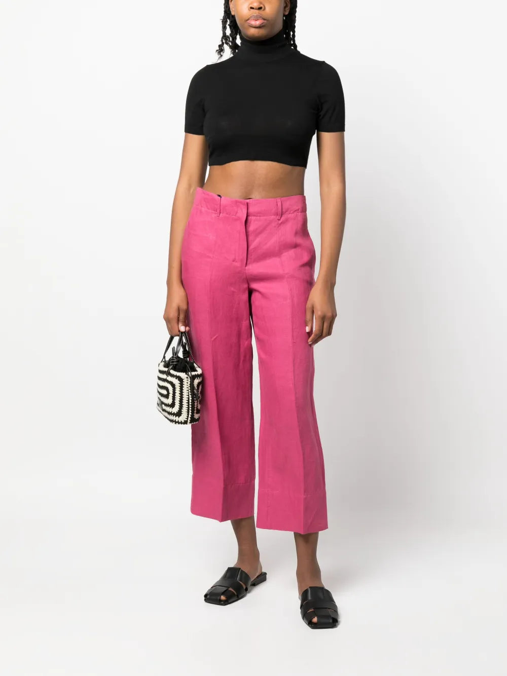 Pressed-Crease Cropped Trousers